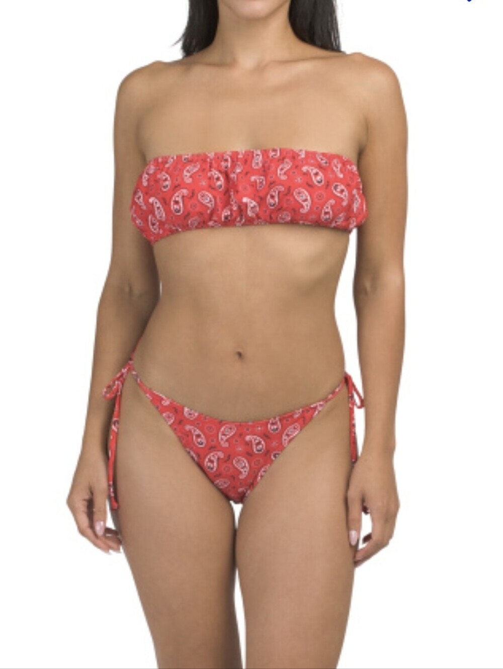 Cabana del Sol Women's Red Paisley Bikini 2 Piece Set Size M